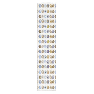 pattern of a toy teddy bear short table runner