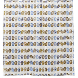 pattern of a toy teddy bear shower curtain