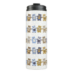pattern of a toy teddy bear thermal tumbler