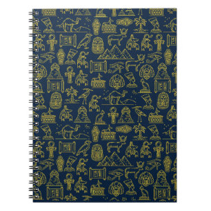 pattern of ancient Egyptian letters is repeated Notebook