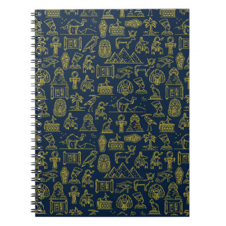 pattern of ancient Egyptian letters is repeated Notebook