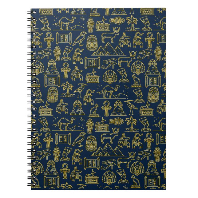 pattern of ancient Egyptian letters is repeated Notebook (Front)