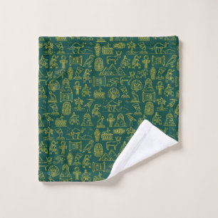 pattern of ancient Egyptian letters is repeated Wash Cloth