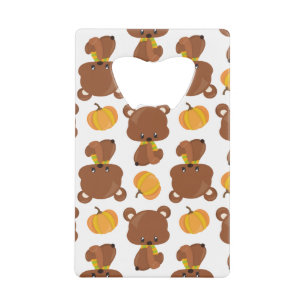 Pattern Of Bears, Cute Bears, Fall, Pumpkins