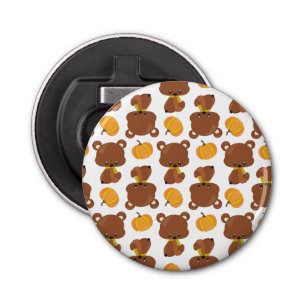 Pattern Of Bears, Cute Bears, Fall, Pumpkins Bottle Opener