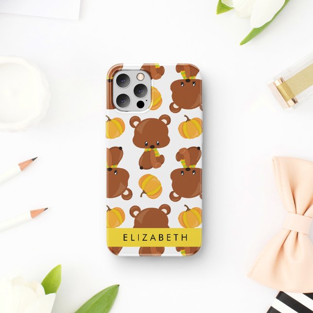 Pattern Of Bears, Cute Bears, Pumpkin, Your Name iPhone 16 Case (Creator Uploaded)