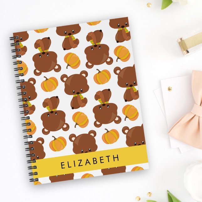 Pattern Of Bears, Cute Bears, Pumpkin, Your Name Planner (Creator Uploaded)