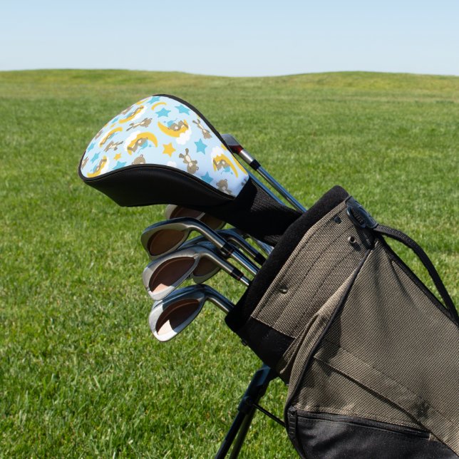 Pattern Of Bears, Cute Bears, Teddy Bears, Stars Golf Head Cover (In Situ)