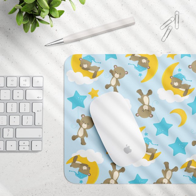 Pattern Of Bears, Cute Bears, Teddy Bears, Stars Mouse Pad (Creator Uploaded)