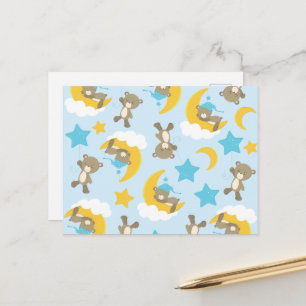Pattern Of Bears, Cute Bears, Teddy Bears, Stars Postcard