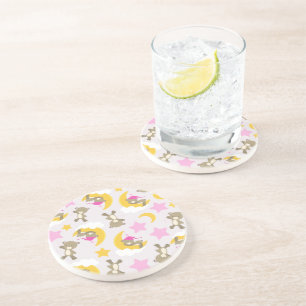 Pattern Of Bears, Teddy Bears, Cute Bears, Stars Coaster