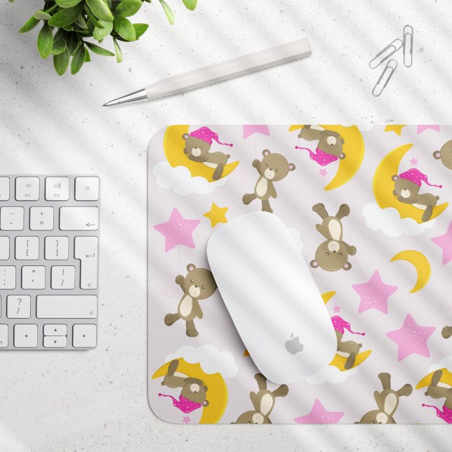 Pattern Of Bears, Teddy Bears, Cute Bears, Stars Mouse Pad (Creator Uploaded)