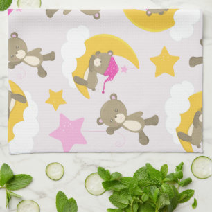 Pattern Of Bears, Teddy Bears, Cute Bears, Stars Tea Towel