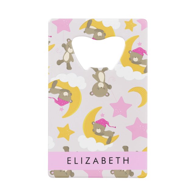 Pattern Of Bears, Teddy Bears, Stars, Your Name (Front)