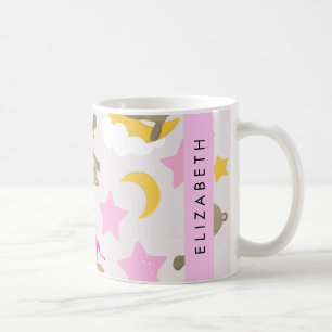 Pattern Of Bears, Teddy Bears, Stars, Your Name Coffee Mug