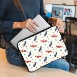Pattern Of Berries, Redberry, Blueberry, Fruit Laptop Sleeve<br><div class="desc">Cute,  fun and adorable pattern with blueberries,  redberries and leaves. Modern and trendy gift,  perfect for the fruit lover in your life.</div>