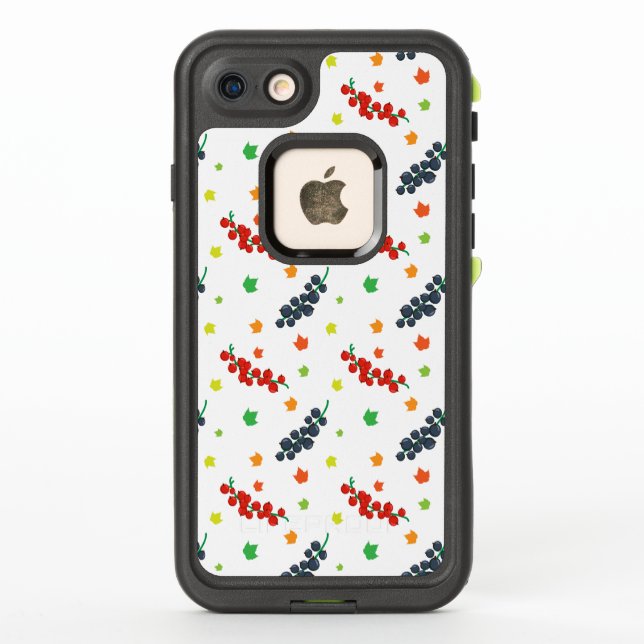 Pattern Of Berries, Redberry, Blueberry, Fruit LifeProof iPhone Case (Back)