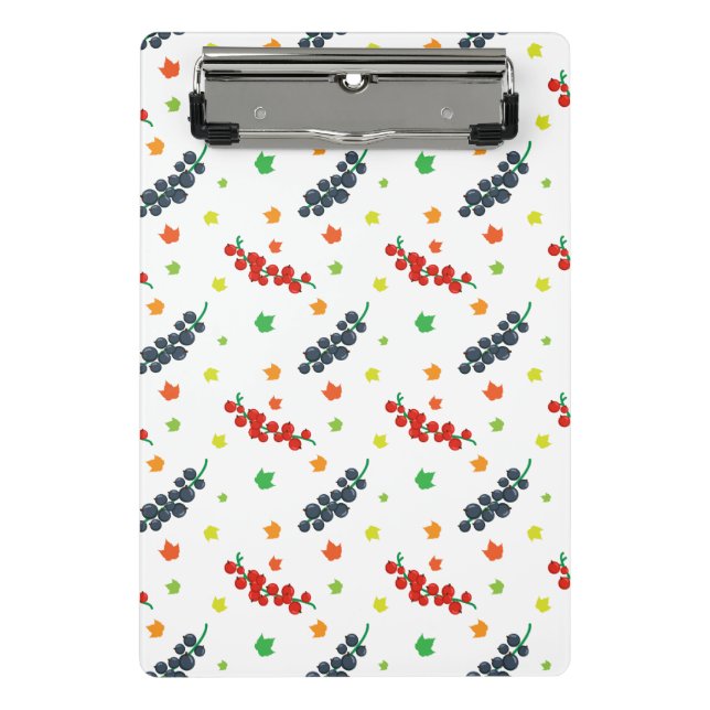 Pattern Of Berries, Redberry, Blueberry, Fruit Mini Clipboard (Front)
