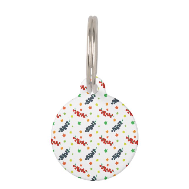Pattern Of Berries, Redberry, Blueberry, Fruit Pet Tag (Front)