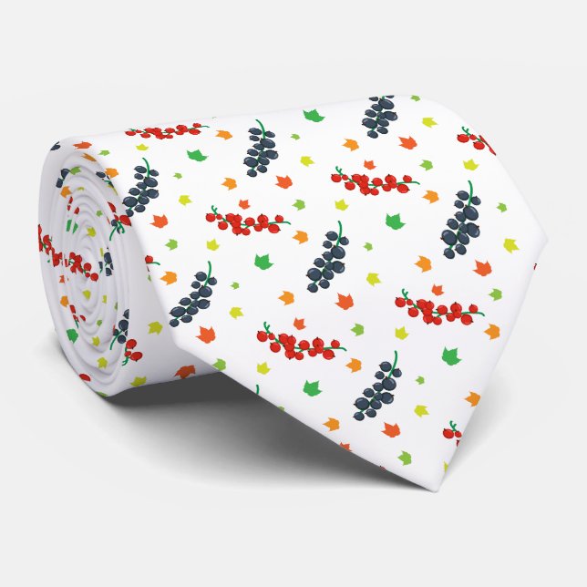Pattern Of Berries, Redberry, Blueberry, Fruit Tie (Rolled)