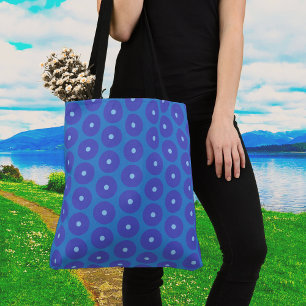 Pattern of Blue Discs on a large Shoulder Bag
