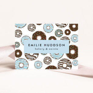 Pattern Of Blue Doughnuts, Cake Shop, Pastry Shop Business Card