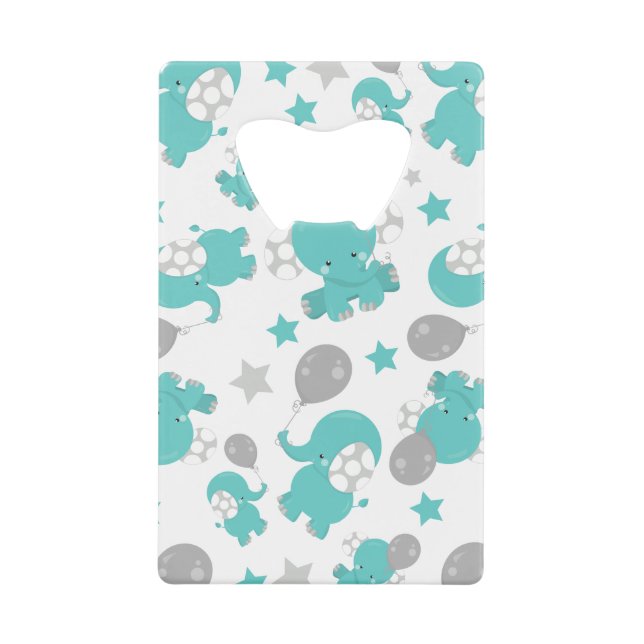 Pattern Of Blue Elephants, Cute Elephants, Stars (Front)