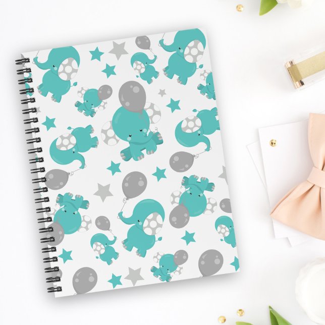 Pattern Of Blue Elephants, Cute Elephants, Stars Planner (Creator Uploaded)