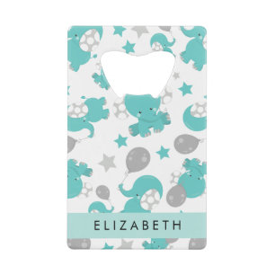 Pattern Of Blue Elephants, Stars, Your Name