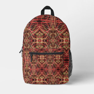 Pattern of Bright Colours and Black Background Printed Backpack