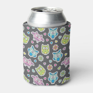 pattern of cartoon owls can cooler