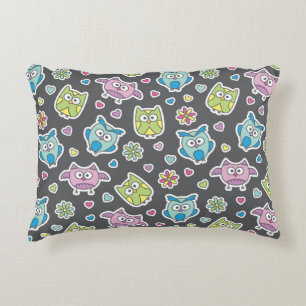 pattern of cartoon owls decorative cushion