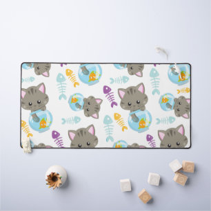 Pattern Of Cats, Cute Cats, Kittens, Fish Desk Mat