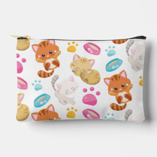 Pattern Of Cats, Cute Cats, Kitty, Kittens, Paws Accessory Pouch