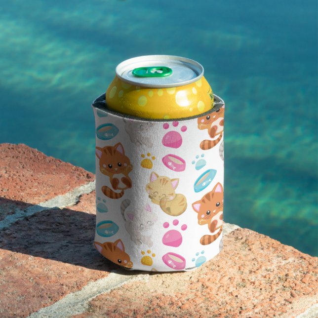 Pattern Of Cats, Cute Cats, Kitty, Kittens, Paws Can Cooler (In Situ Pool)