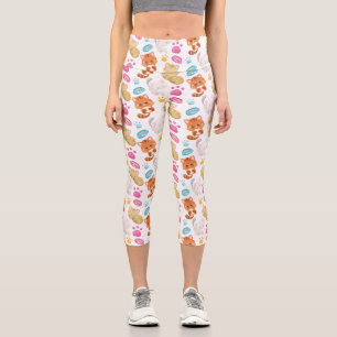 Pattern Of Cats, Cute Cats, Kitty, Kittens, Paws Capri Leggings