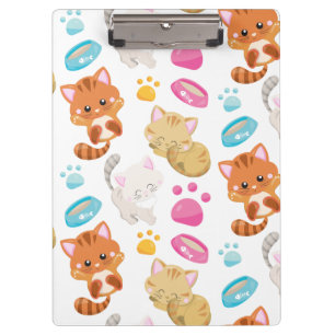 Pattern Of Cats, Cute Cats, Kitty, Kittens, Paws Clipboard