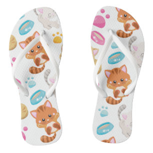 Pattern Of Cats, Cute Cats, Kitty, Kittens, Paws Thongs