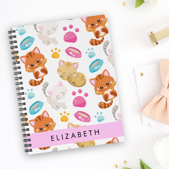Pattern Of Cats, Cute Cats, Kitty, Paws, Your Name Planner (Creator Uploaded)