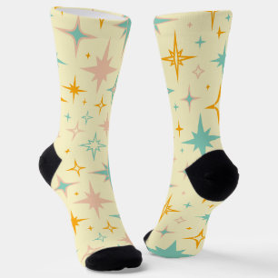 Pattern of colorful retro stars socks