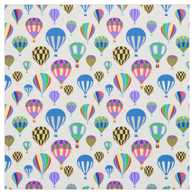 Pattern Of Colourful Hot Air Balloon Images Fabric (Swatch)