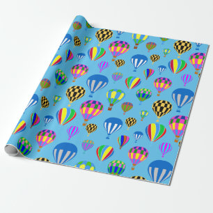 Pattern Of Colourful Hot Air Balloon Images Wrapping Paper