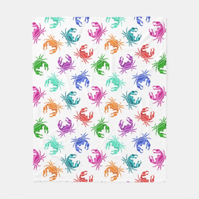 Pattern Of Crabs Fleece Blanket (Front)