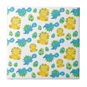 Pattern Of Dinosaurs, Cute Dinosaurs, Baby Dino Ceramic Tile