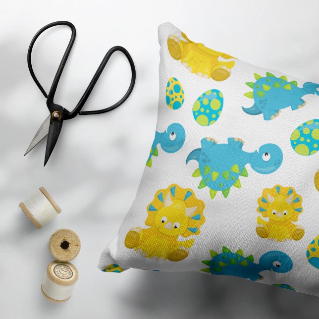 Pattern Of Dinosaurs, Cute Dinosaurs, Baby Dino Decorative Cushion (Creator Uploaded)
