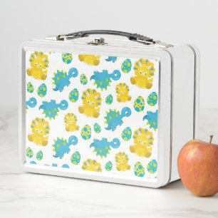 Pattern Of Dinosaurs, Cute Dinosaurs, Baby Dino Metal Lunch Box