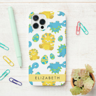 Pattern Of Dinosaurs, Cute Dinosaurs, Your Name iPhone 12 Pro Case