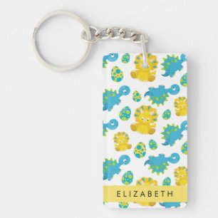 Pattern Of Dinosaurs, Cute Dinosaurs, Your Name Key Ring