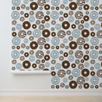 Pattern Of Doughnuts, Blue Doughnuts, Brown Doughn