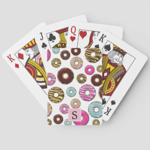 Pattern Of Doughnuts, Colourful Doughnuts, Monogra Playing Cards